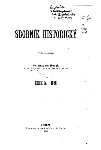 Cover for Sborník historický