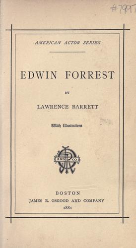 Cover for Edwin Forrest