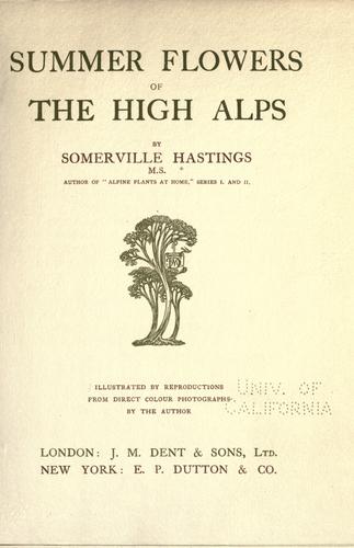 Cover for Summer flowers of the high Alps.