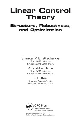 Cover for Linear Control Theory