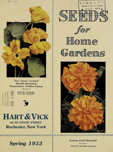 Cover for Seeds for home gardens, spring, 1933