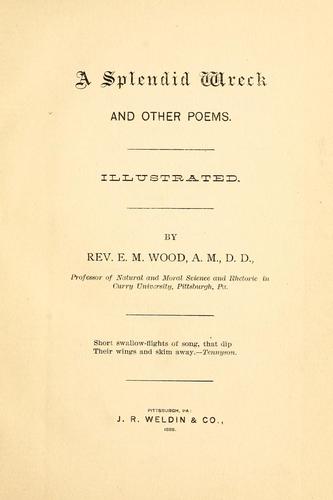 Cover for splendid wreck and other poems