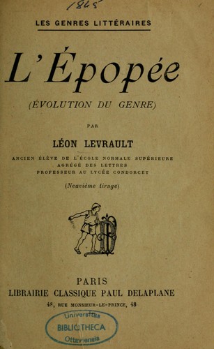 Cover for L'épopée