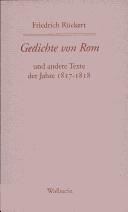 Cover for Gedichte von Rom und andere Texte der Jahre 1817-1818