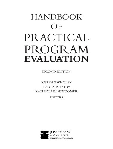 Cover for Handbook of practical program evaluation