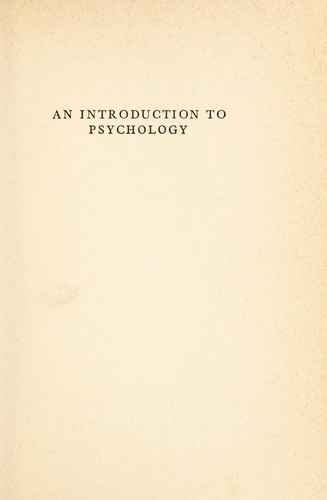 Cover for An introduction to psychology