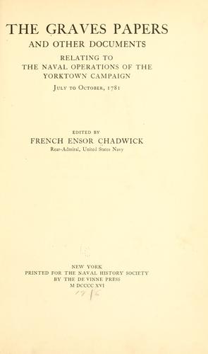 Cover for The Graves papers and other documents relating to the naval operations of the Yorktown campaign, July to October, 1781