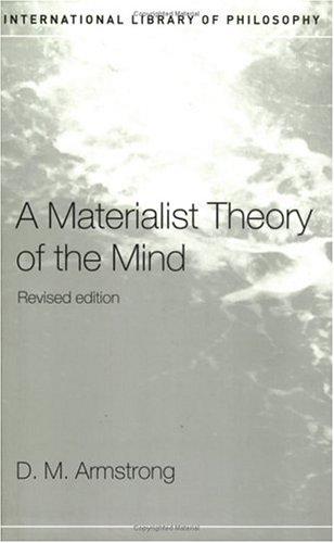 Cover for A materialist theory of the mind