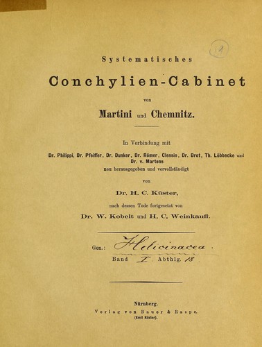 Cover for Die gedeckelten Lungenschnecken (Helicinacea et Cyclostomacea)