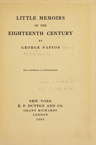 Cover for Little memoirs of the eighteenth century