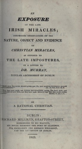 Cover for An exposure of the late Irish miracles