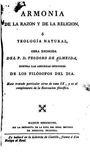 Cover for Armonia de la razon y de la Religion: Ó, Teología Natural