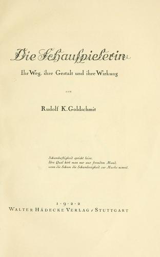 Cover for Die Schauspielerin