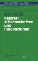 Cover for Geisteswissenschaften und Innovationen