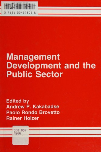 Cover for Management development and the public sector