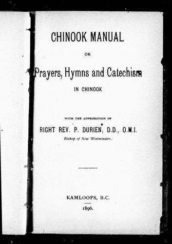 Cover for Chinook manual, or, Prayers, hymns and catechism in Chinook