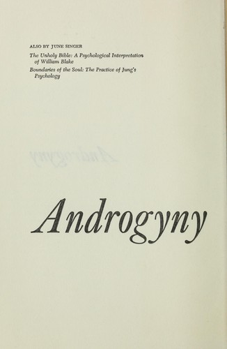 Cover for Androgyny : toward a new theory of sexuality