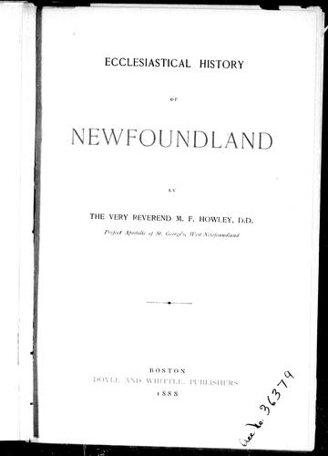 Cover for Ecclesiastical history of Newfoundland