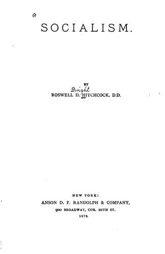 Cover for Socialism.