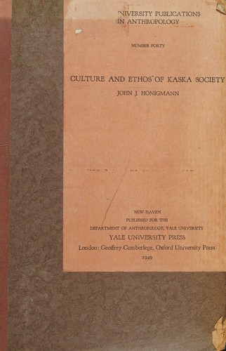 Cover for Culture and Ethos of Kaska Society