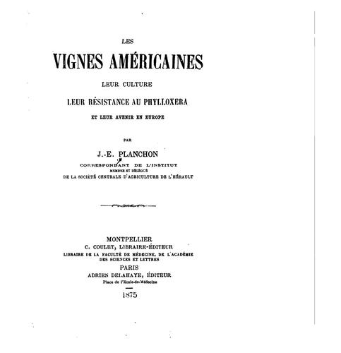 Cover for Les vignes américaines