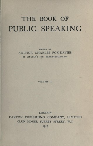 Cover for The book of public speaking