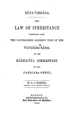 Cover for Dâya-vibhâga.