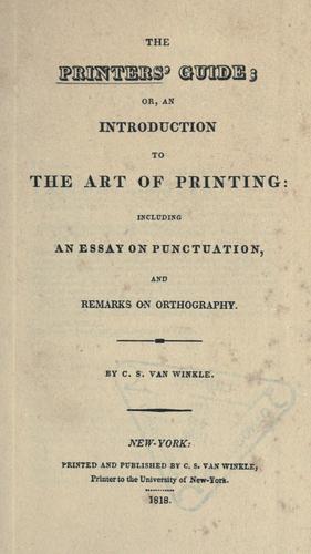 Cover for The printers' guide, or, An introduction to the art of printing