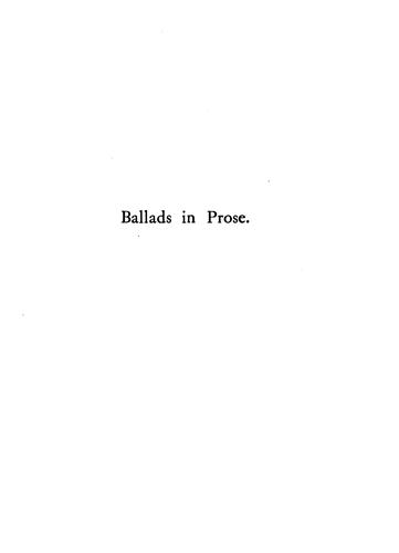 Cover for Ballads in Prose