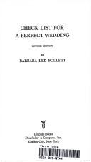 Cover for Check list for a perfect wedding.