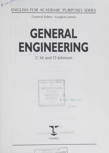 Cover for General Engineering (English for Academic Purposes)