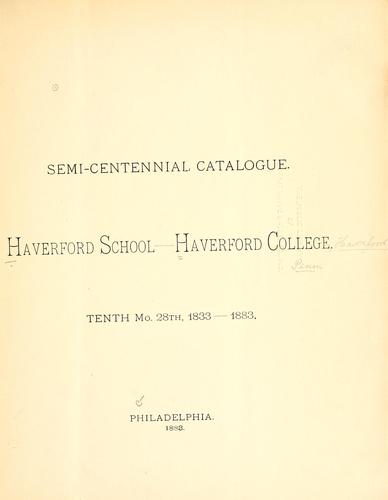 Cover for Semi-centennial catalogue, Haverford School-Haverford College, tenth mo. 28th, 1833-1883