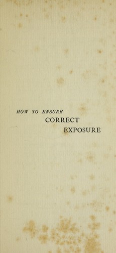 Cover for How to ensure correct exposure