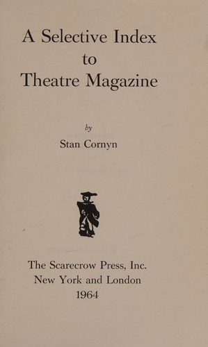 Cover for A selective index to Theatre magazine