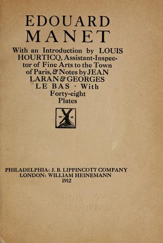 Cover for Édouard Manet.