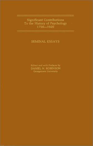 Cover for Seminal Essays (Significant Contributions to the History of Psychology 1750-1920)