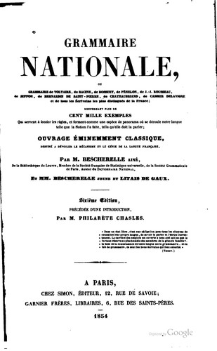 Cover for Grammaire nationale
