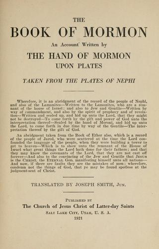 Cover for The book of Mormon