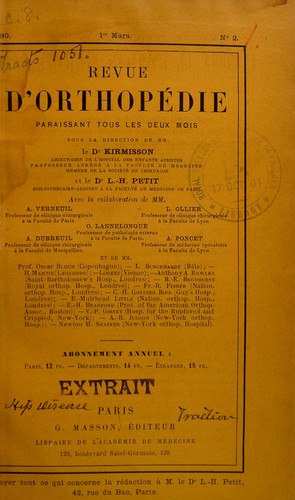 Cover for Comment agit la traction dans le traitement de la coxalgie