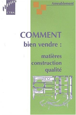 Cover for Ameublement. comment bien vendre 