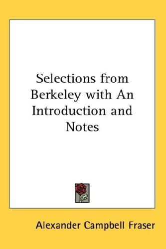Cover for Selections from Berkeley with An Introduction and Notes