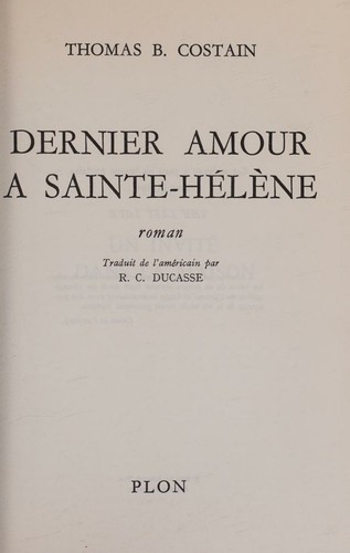 Cover for Dernier amour à Sainte-Hélène