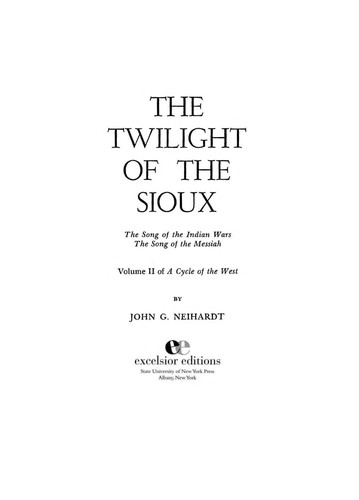 Cover for The twilight of the Sioux