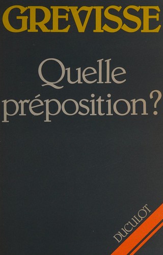 Cover for Quelle préposition?