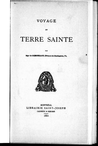 Cover for Voyage en Terre Sainte