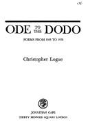 Cover for Ode to the dodo
