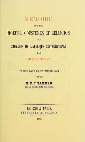 Cover for Memoire sur les moeurs, coustumes et relligion [sic] des sauvages de l'Amerique Septentrionale