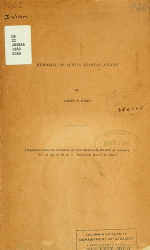 Cover for Memorial of Alexis Anastay Julien