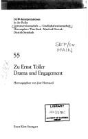 Cover for Zu Ernst Toller, Drama und Engagement