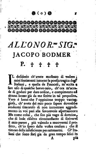 Cover for Paragone della poesia tragica d'Italia